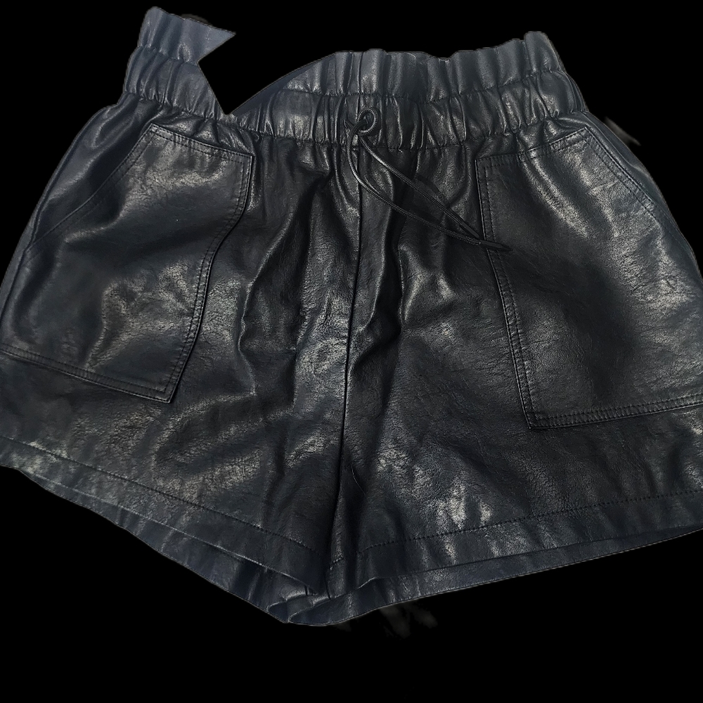 Black Women's Leather Shorts